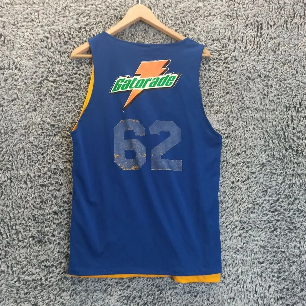 Irving Sport Men Basketball Jersey Medium Reversible Blue Yellow Los Halcones 62 - Picture 3 of 11